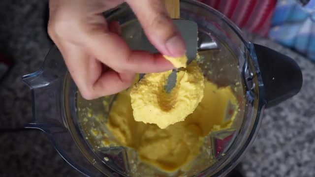 Smooth thick moong dal batter being blended