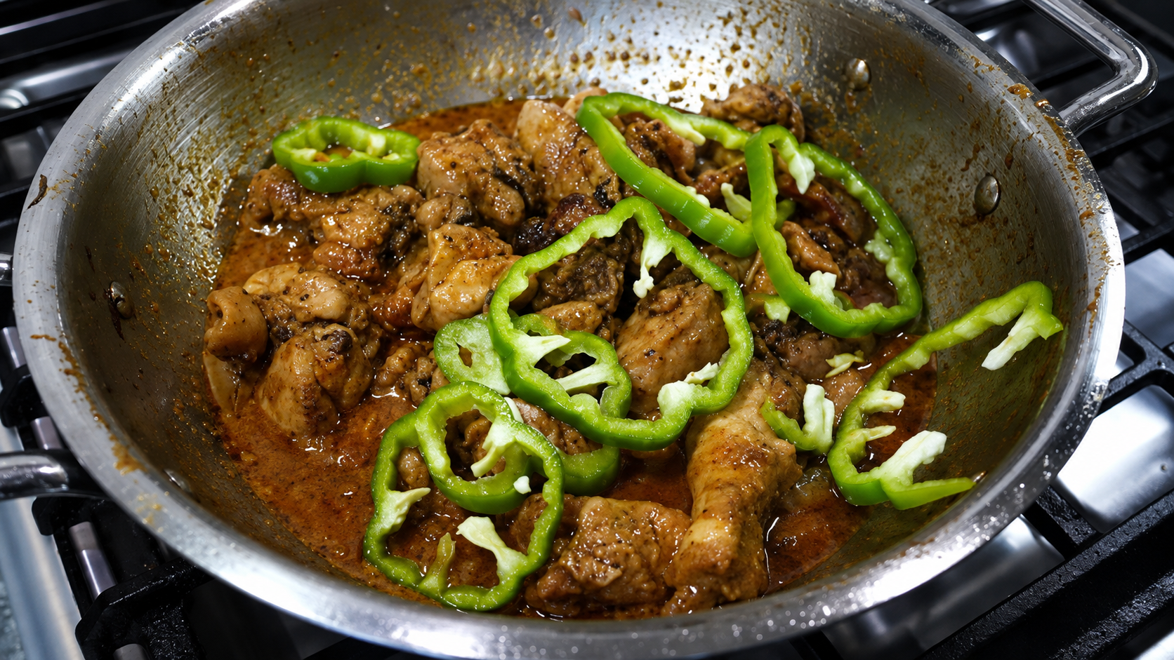Stove burner heat turned off immediately after stirring in the fresh black pepper